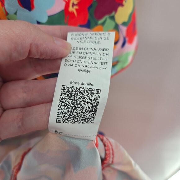 Shein Curve Vibrant Multi-Color Floral Midi Ruffled Tie Front Dress 4xl - Picture 10 of 11